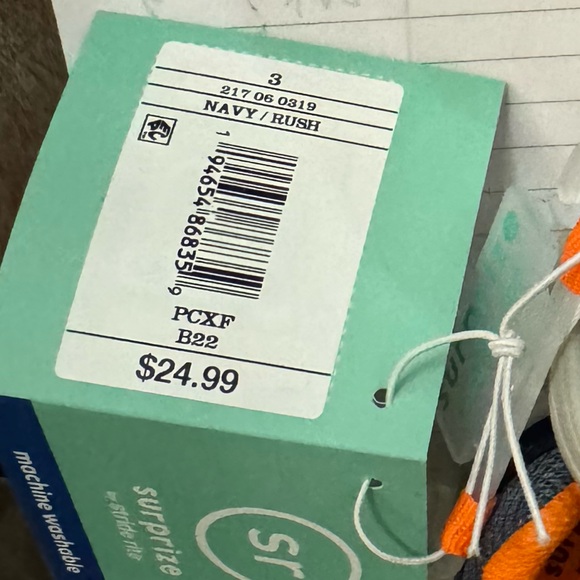 🎲 Stride Rite Shoes Stride Rite Surprise Navy Rush Baby Boys Size 3M Sneaker - Picture 7 of 8